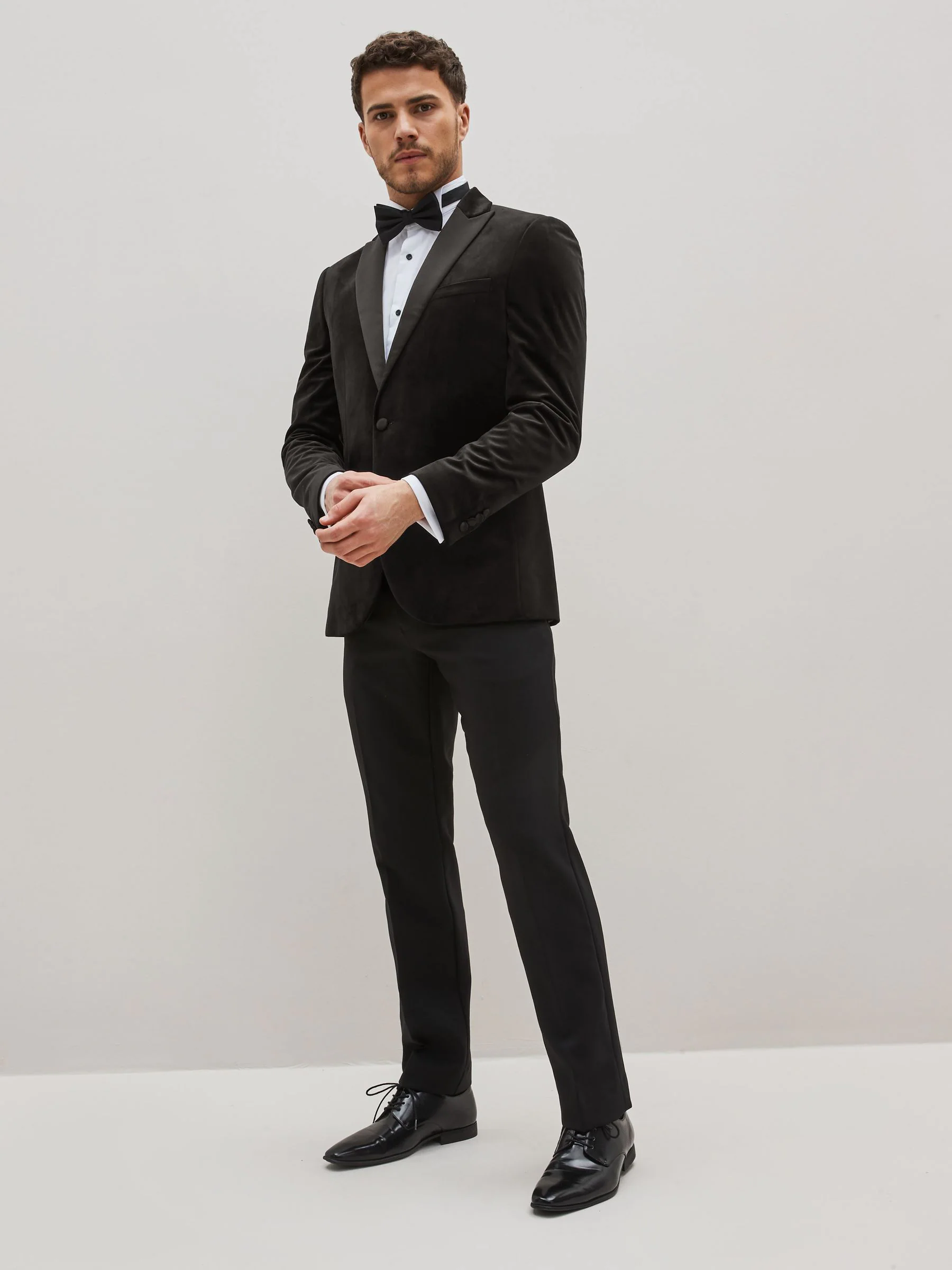 Zwart - Slim Fit - Fluwelen blazer