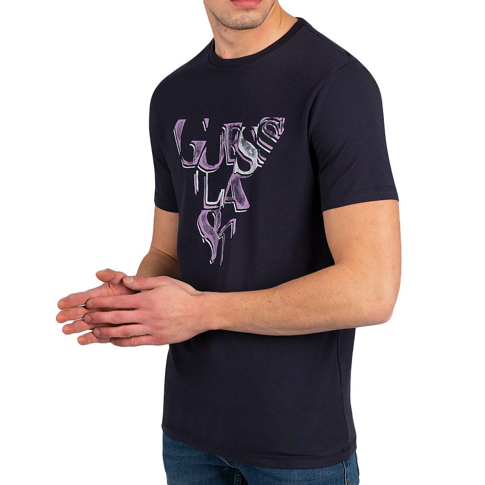 Guess T-shirt Marine Homme Guess Nesty