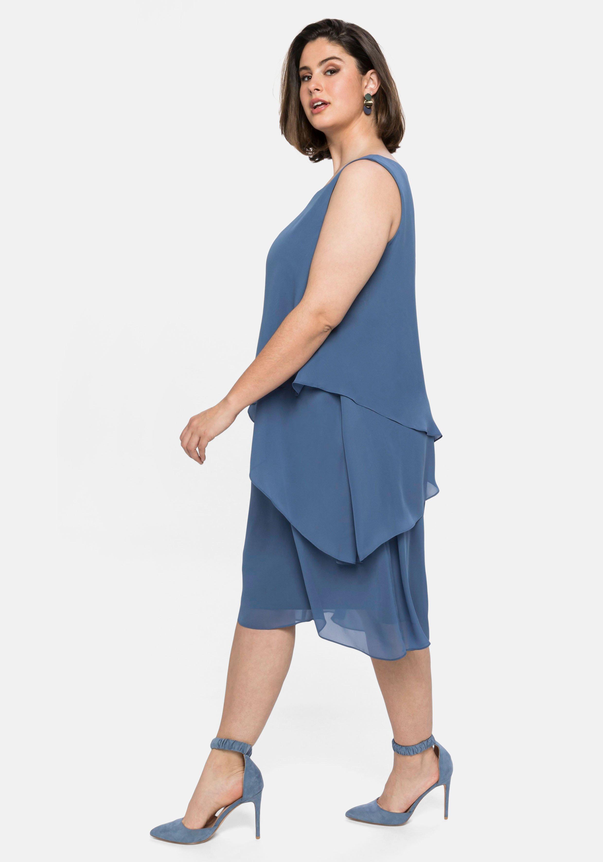 Ärmelloses Cocktailkleid im Lagenlook