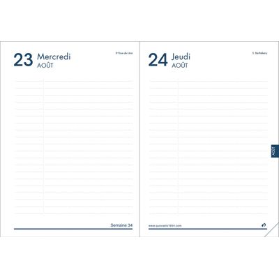 Agenda Impala - 1 jour par page - 13 x 21 cm - bleu océan - Quo Vadis