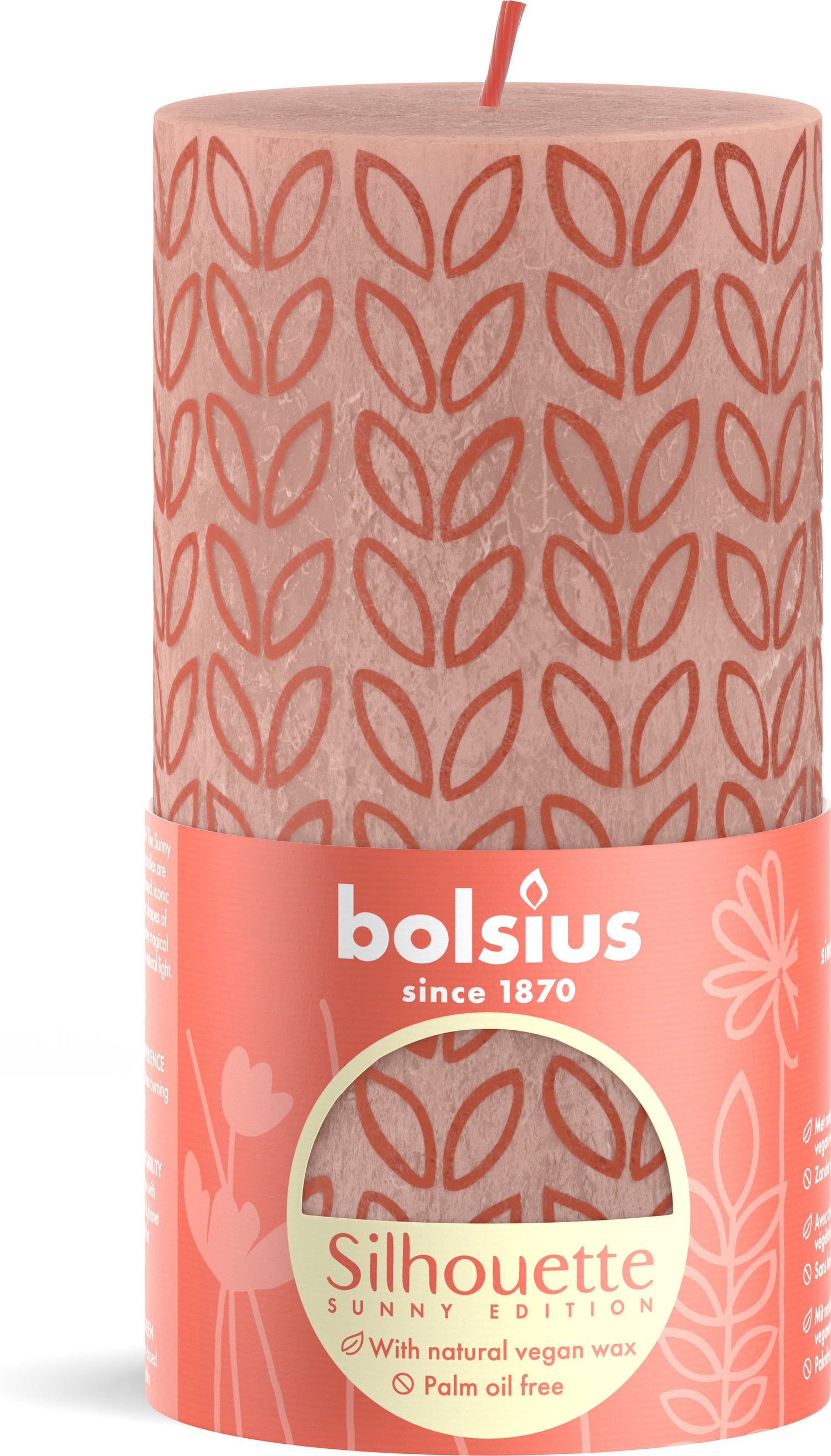 Bolsius stompkaars Rustiek Shine taupe 60 uur D 6,8 H 13 cm