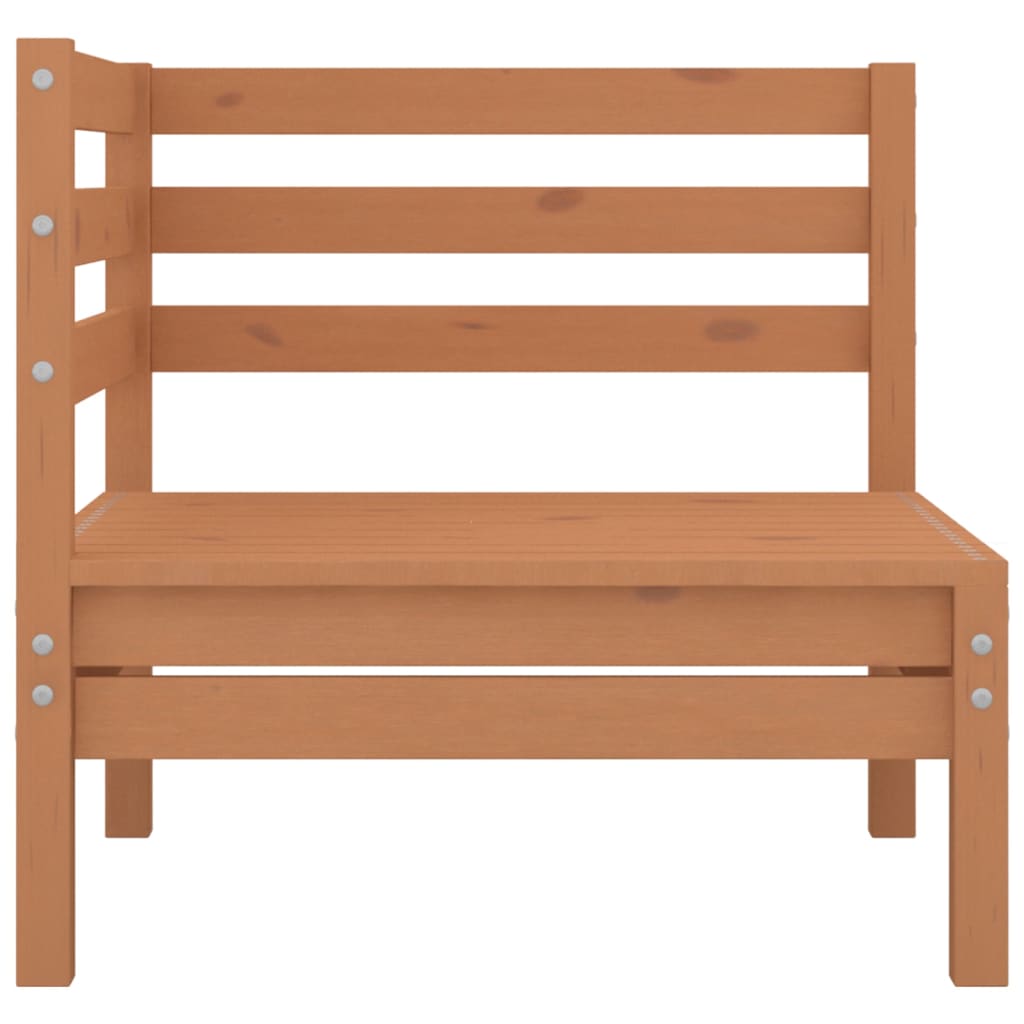 Salon de jardin meuble d'extérieur ensemble de mobilier 6 pièces marron miel bois de pin massif