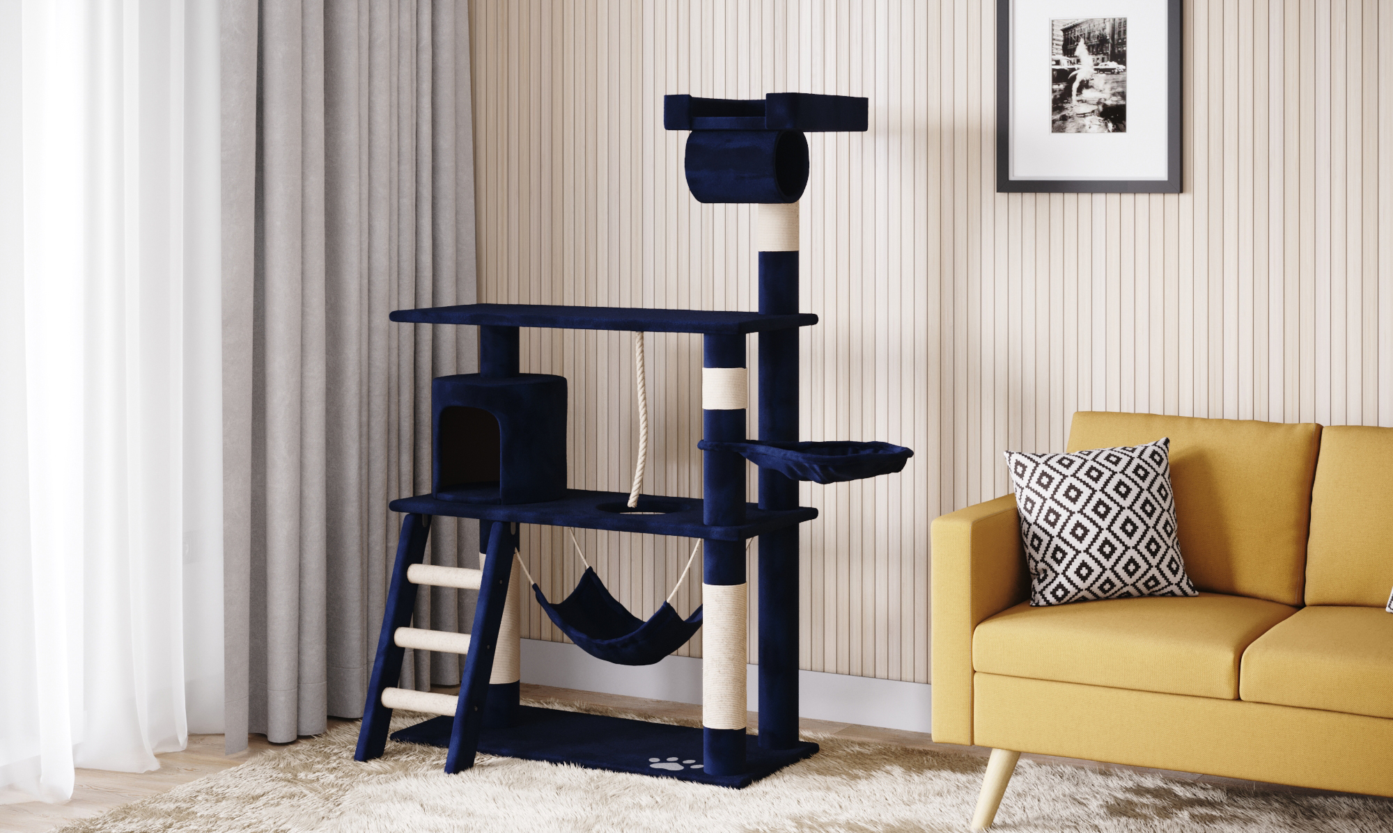 Katzenbaum SIMBA 141 cm blau