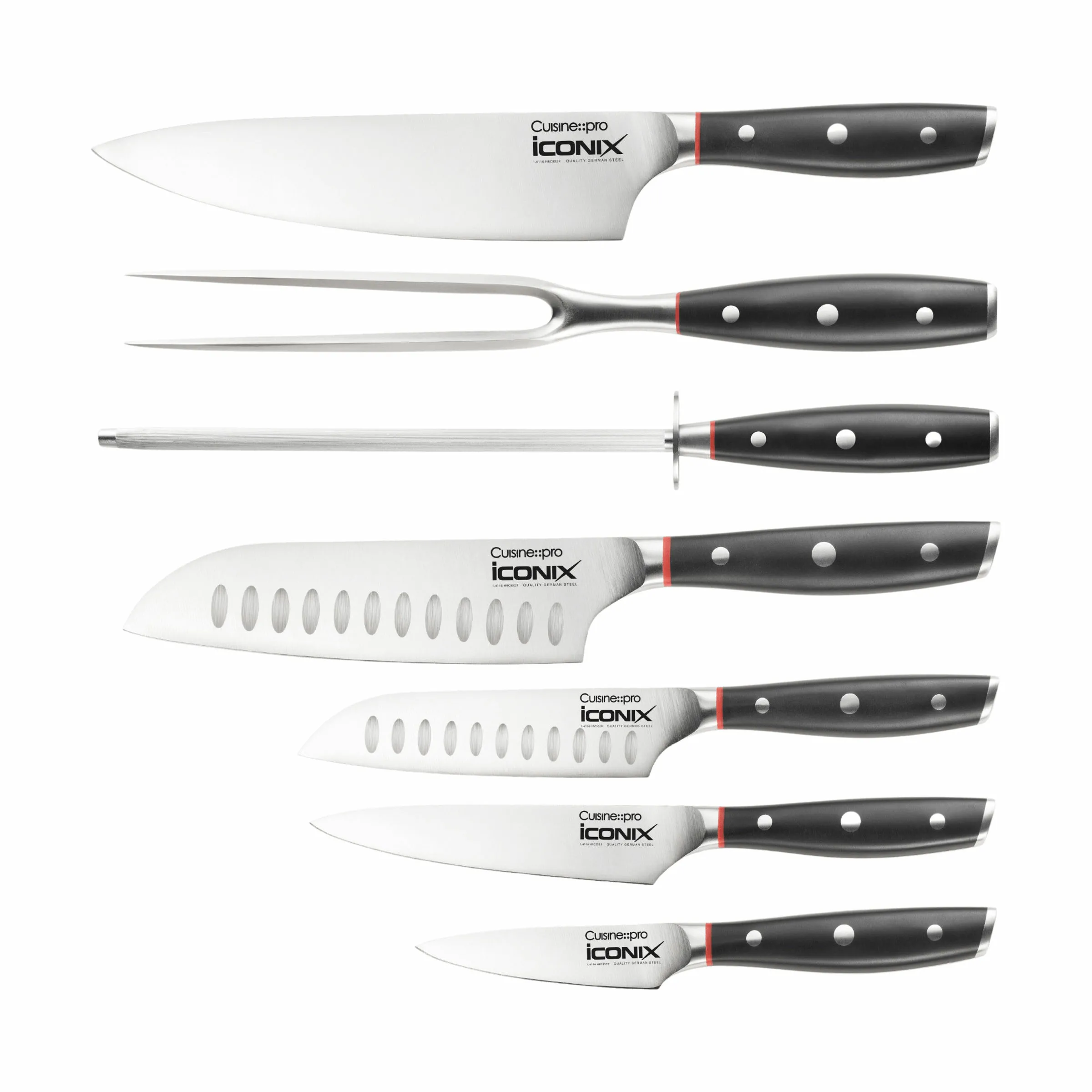 THE CUSTOM CHEF™ iconiX™ Drenhen Knivblok - 9 dele