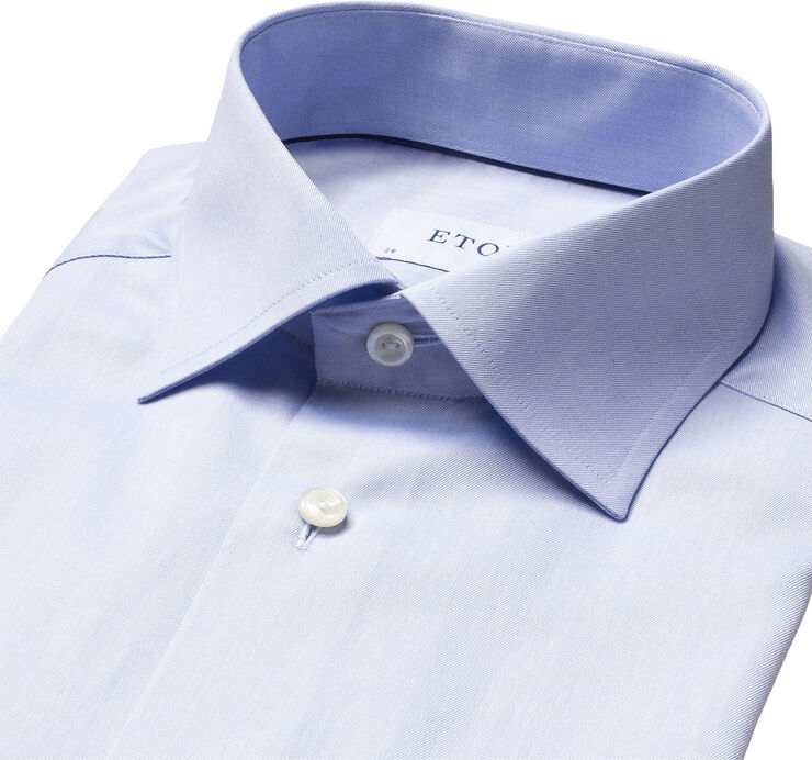 ETON Light Blue Signature Twill Shirt - Contemporary Fit Lyseblå