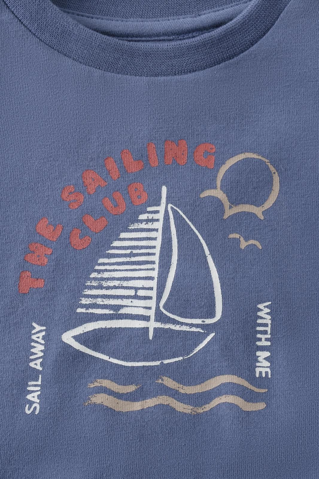 Noppies Baby Longsleeve - backprint - Gray Blue