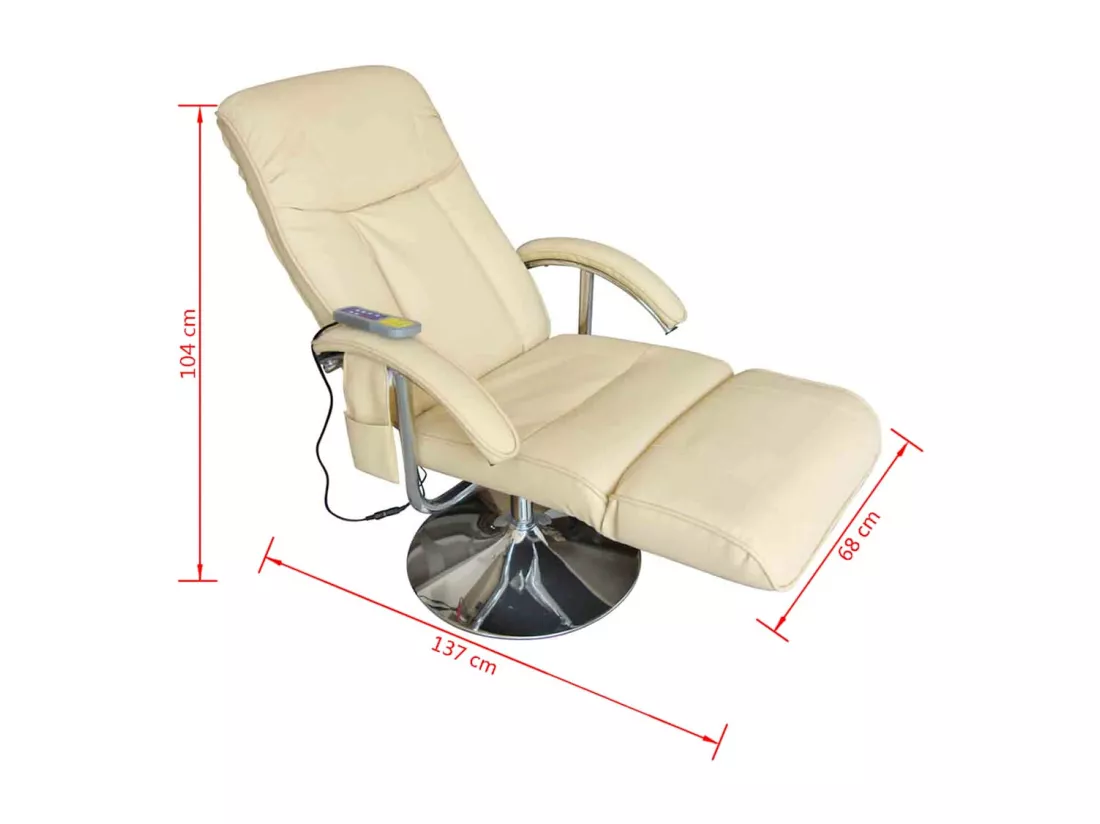 Fauteuil de massage blanc crème similicuir