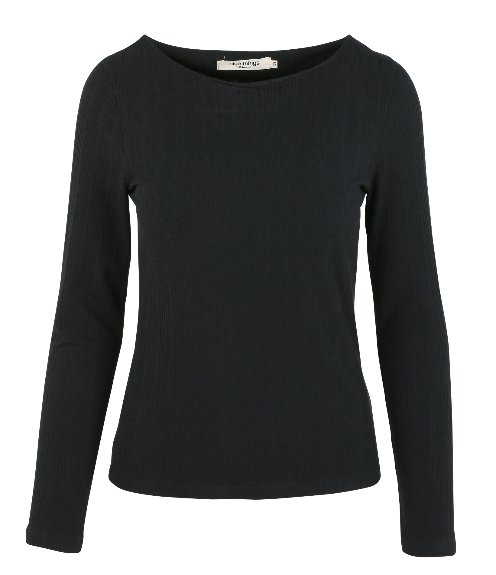 Tee-shirt droit col bateau | Noir