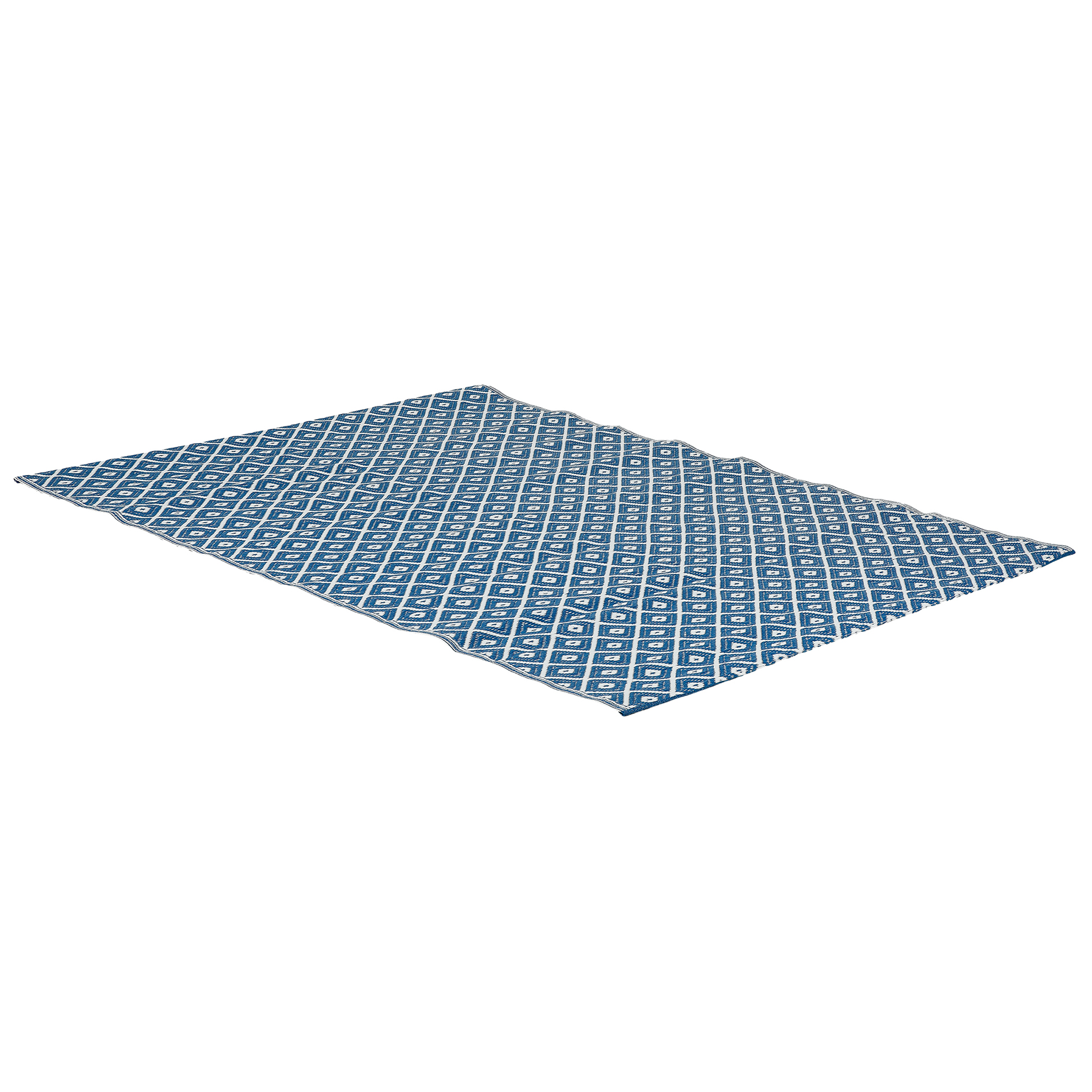 Outdoor-Teppich - blau - Rautenmuster - 150x200 cm
