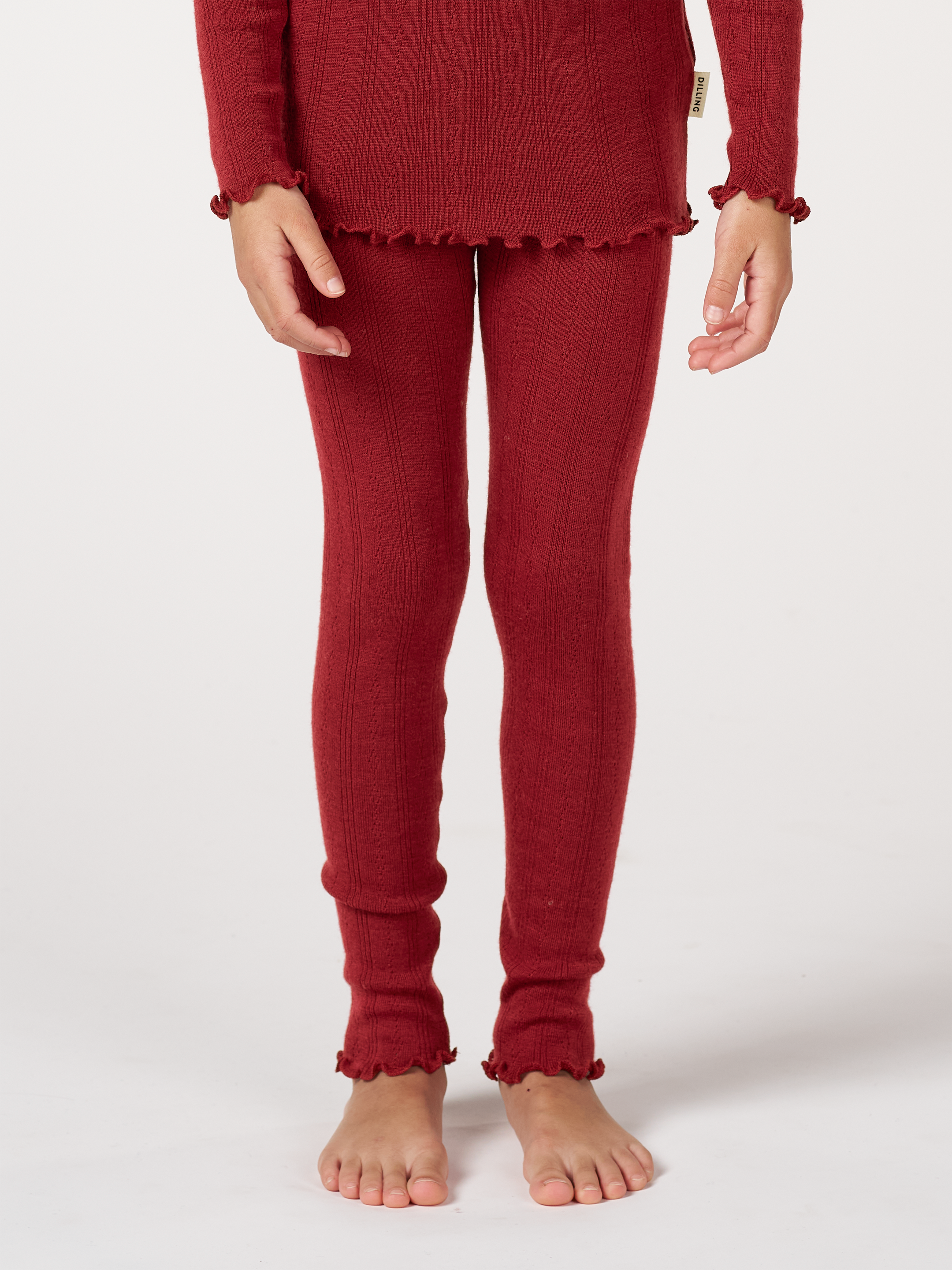 Pointelle legging van merinowol voor kinderen