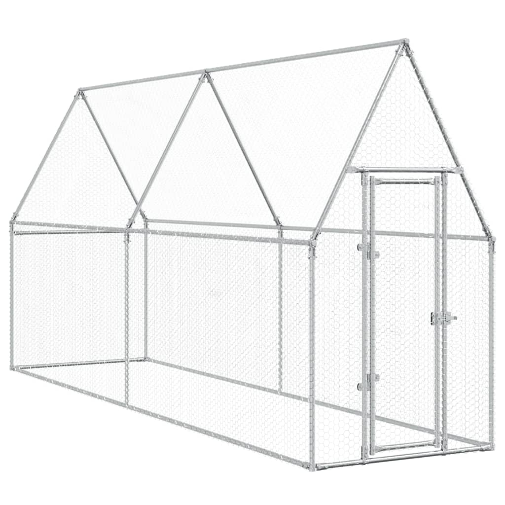Gaiola para galinhas vidaXL, aço galvanizado prateado, 100x100x190 cm