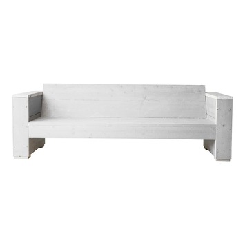 Loungebank Marlind 210 cm wit steigerhout
