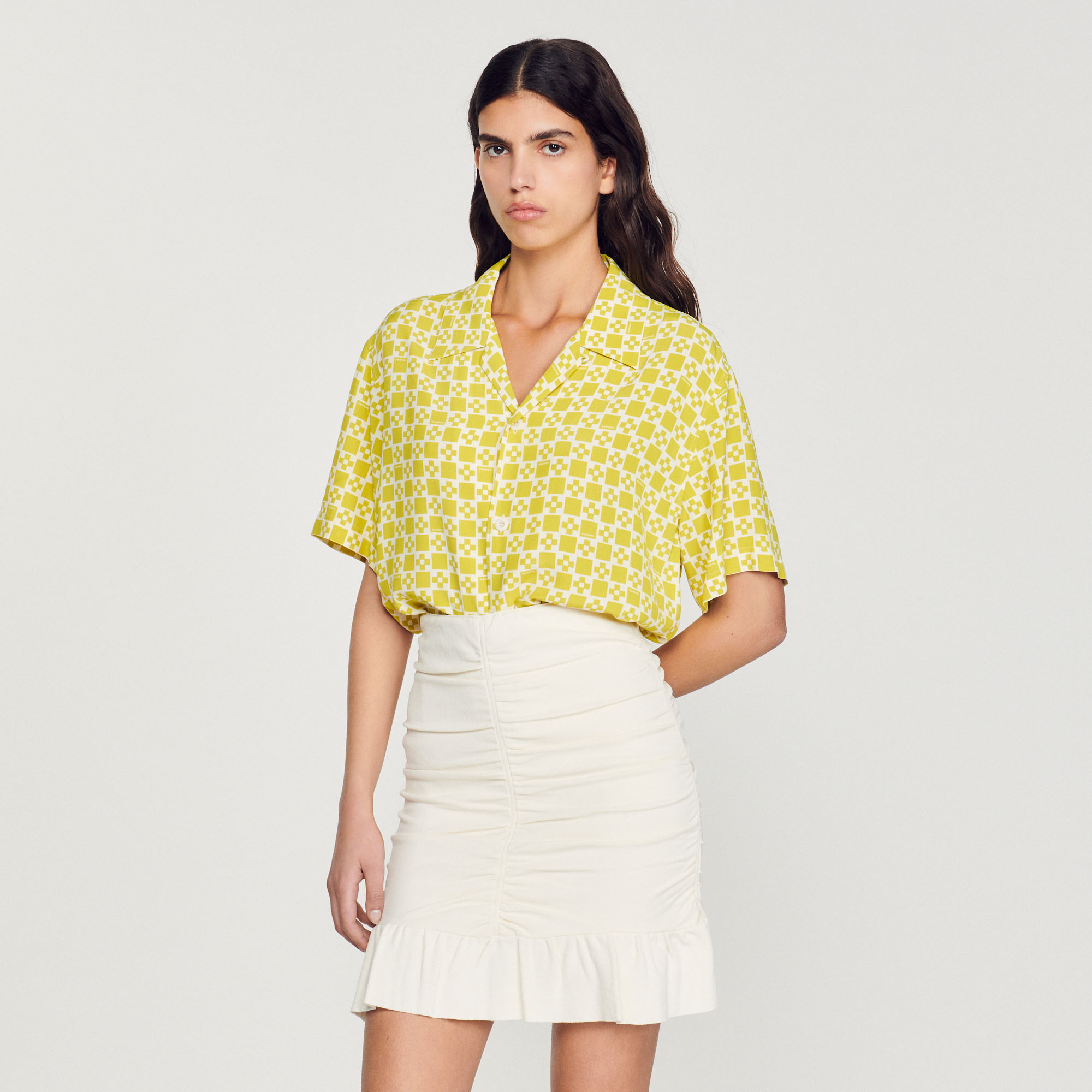 Chemise fluide á manches courtes Homme