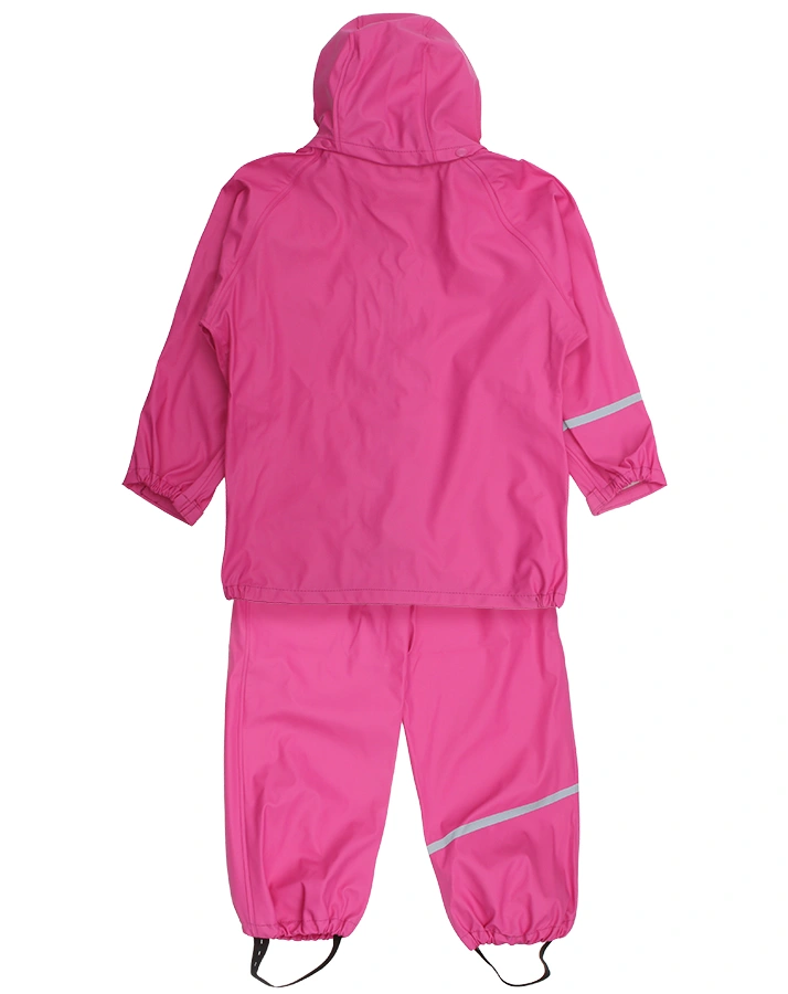 Regenset 2-teilig abnehmbare Kapuze pink