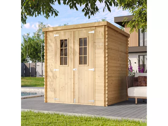TIMBELA M309C Abri de jardin en bois - l204xL204xH200 cm/3.53 m2