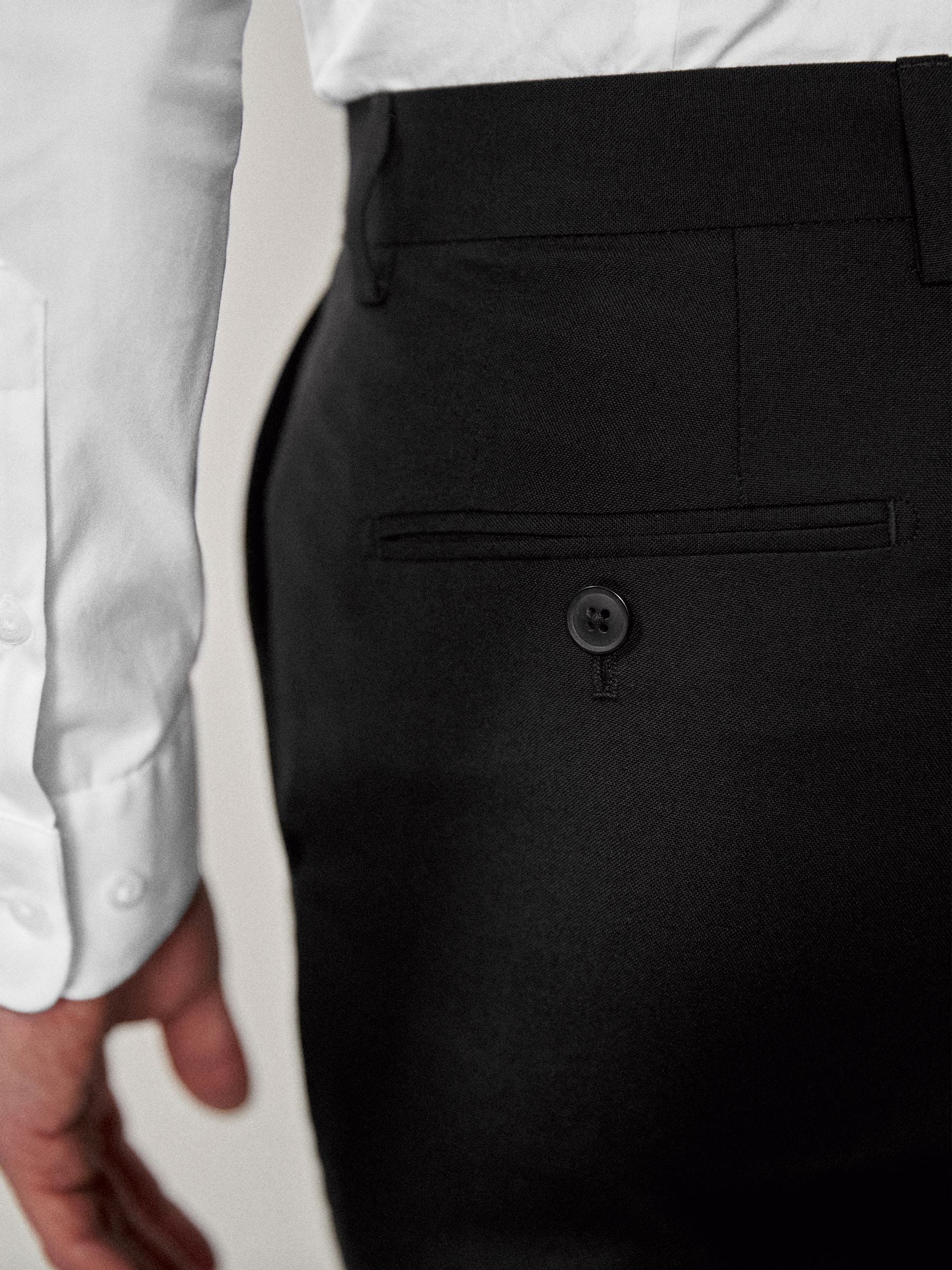 Zwart - Tailored fit - Kostuumbroeken