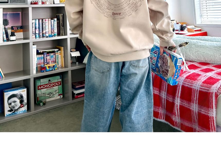 SeoulPop - Sweatshirt met losse pasvorm en letters