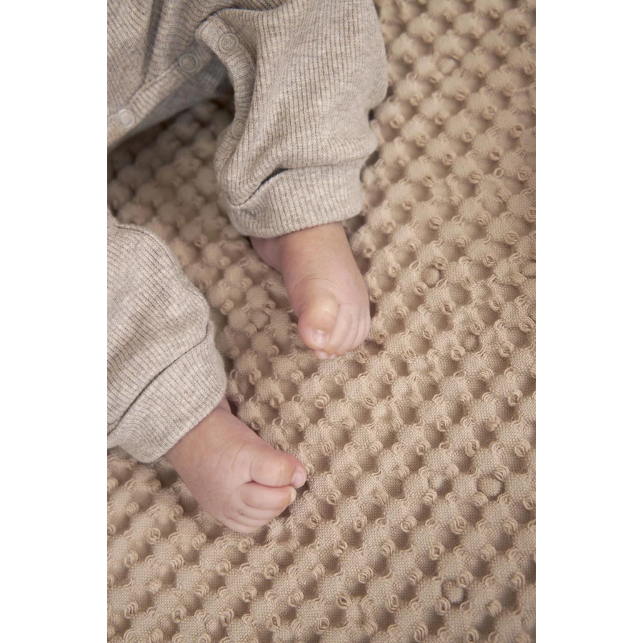 MEYCO Babydecke Waffel Teddy Sand