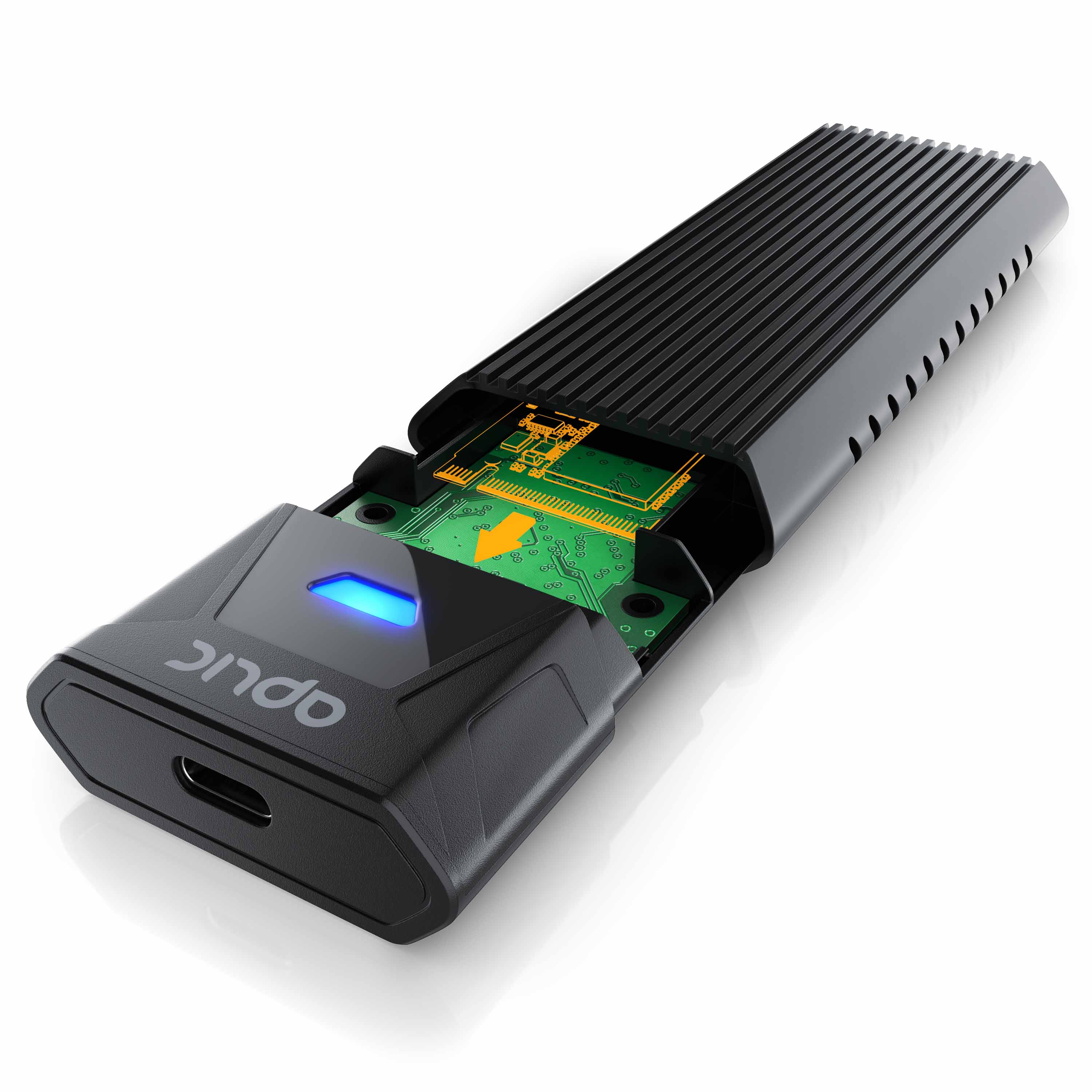 Aplic M.2 NVMe Gehäuse USB 3.2 Gen 2 auf PCIe 3.0 und SATA kompatibel mit 2230, 2242, 2260, 2280