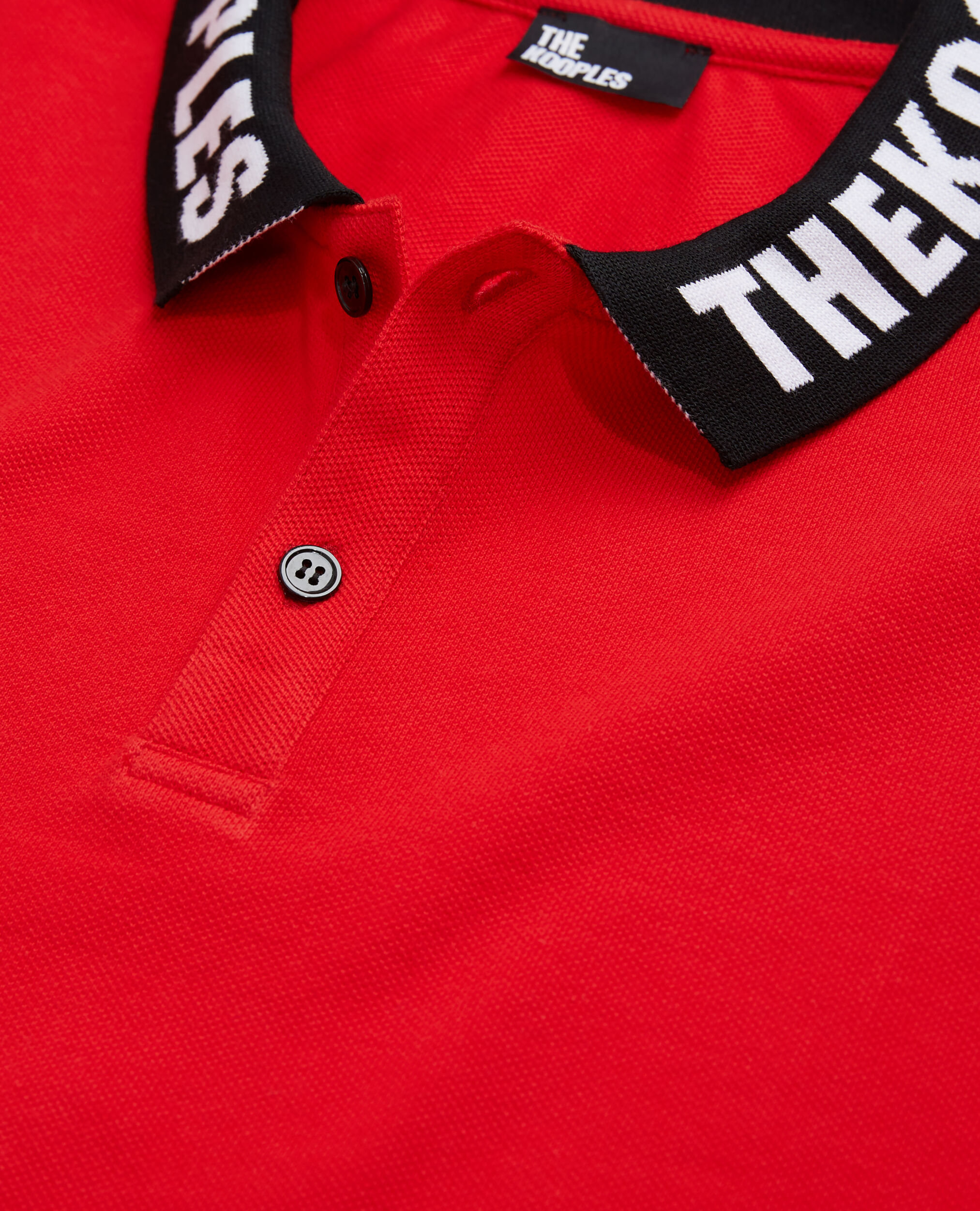 Polo à col logo rouge