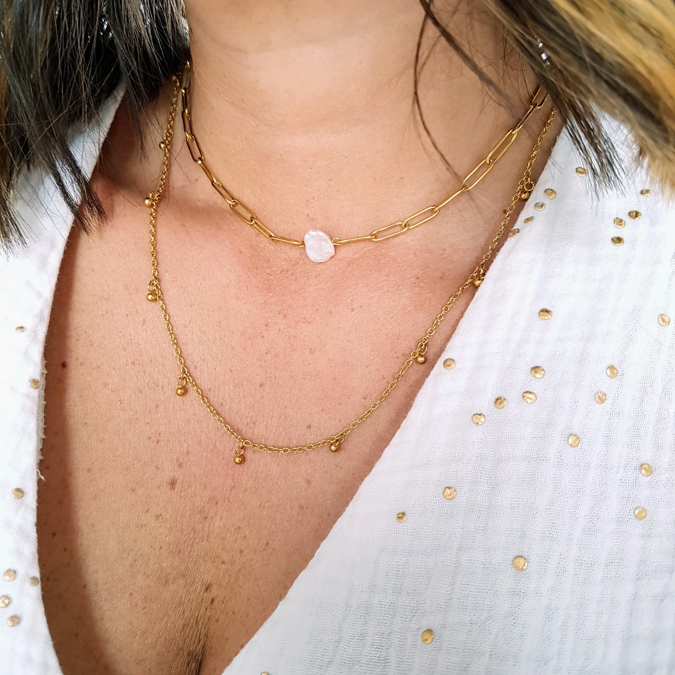 JOSEPHINE - Collier nacre | Blanc