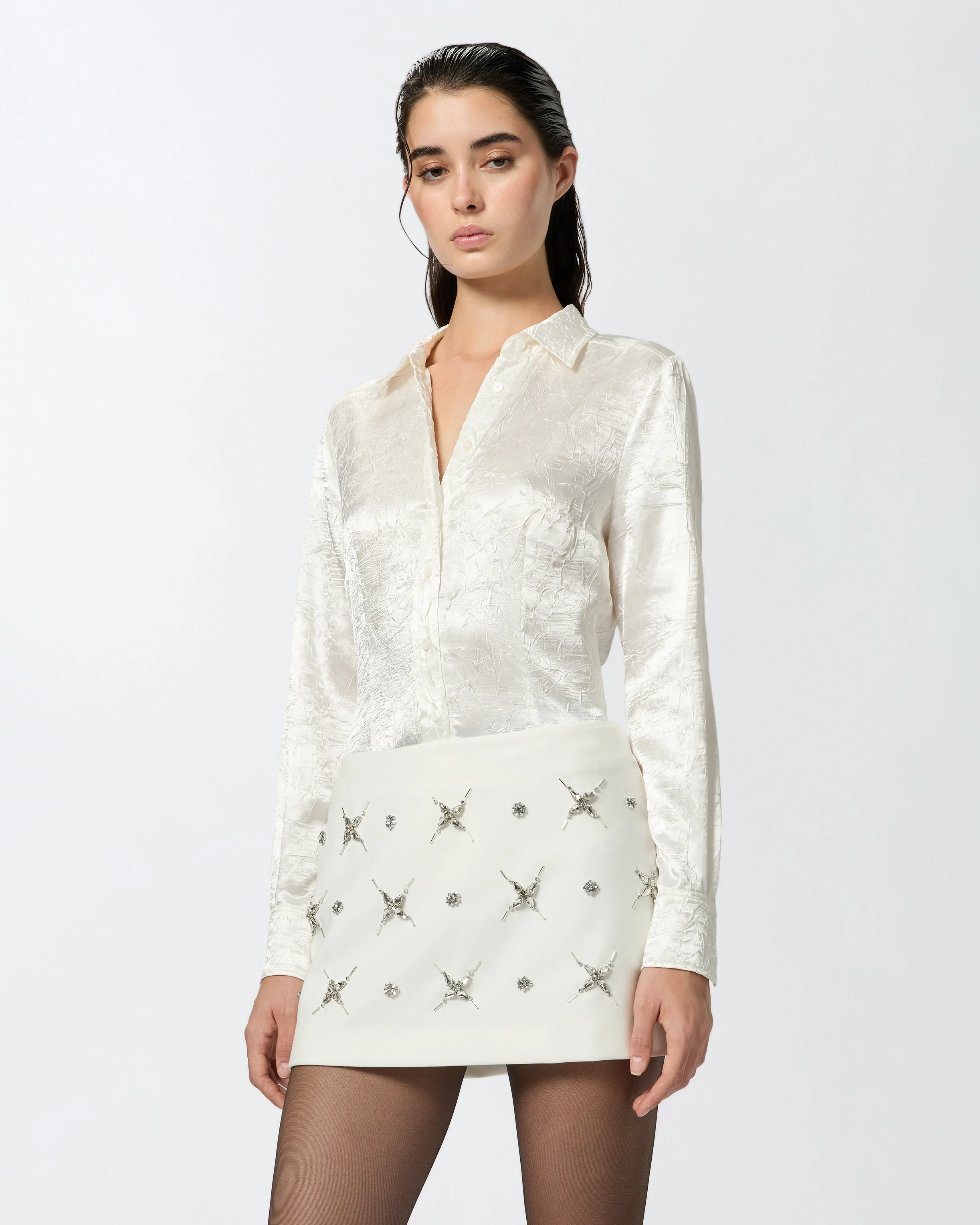 Chemise effet froissé | Blanc