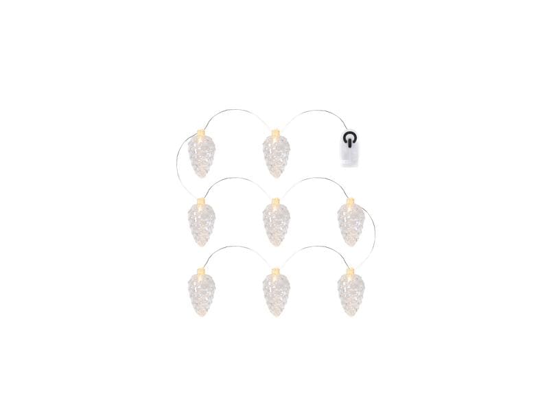 Sirius LED-Lichterkette Celina, 8 LEDs, 1.9 m, Transparent LED Lichterkette in Tannenzapfenform