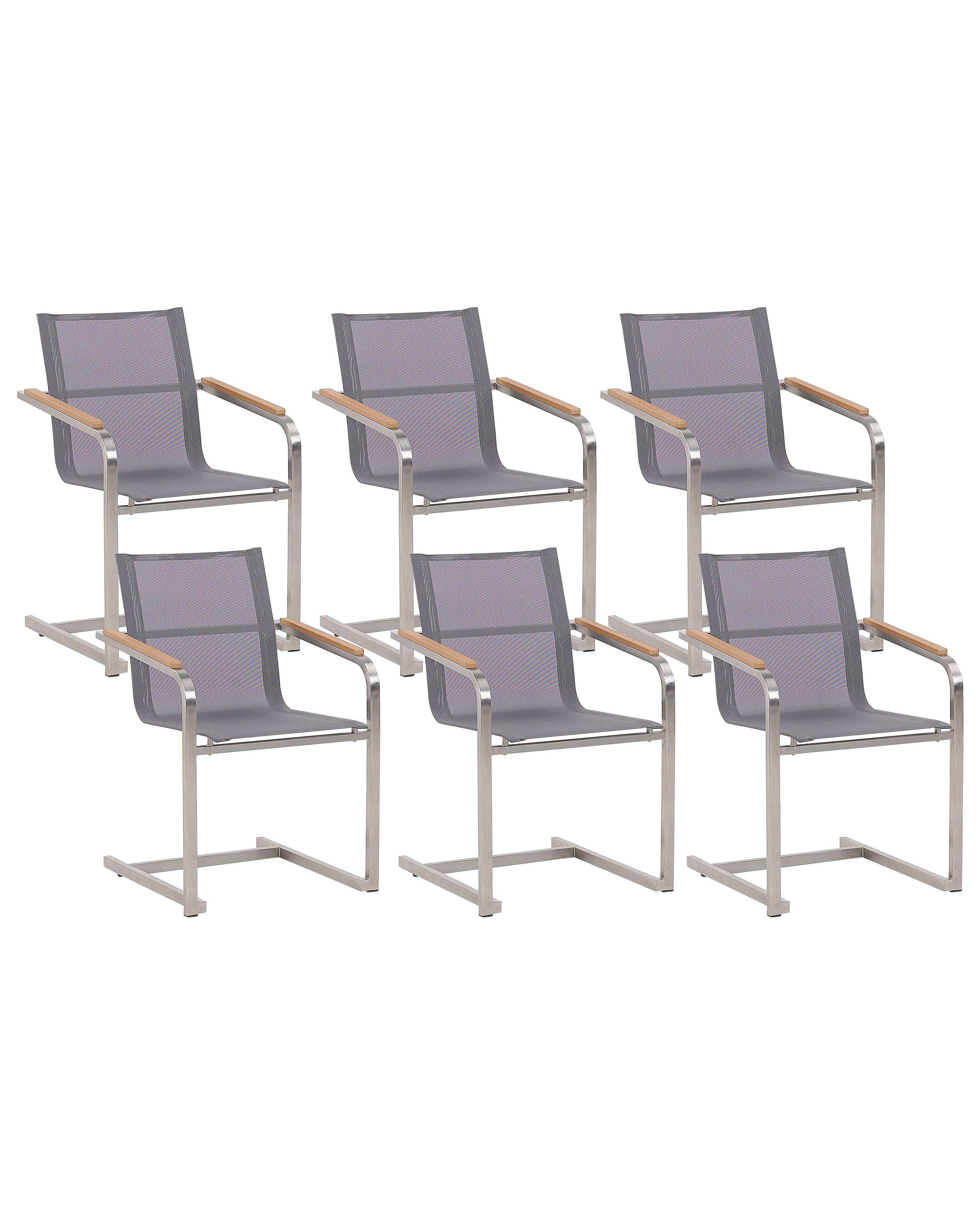 Set van 6 tuinstoelen COSOLETO Roestvrij staal Grijs