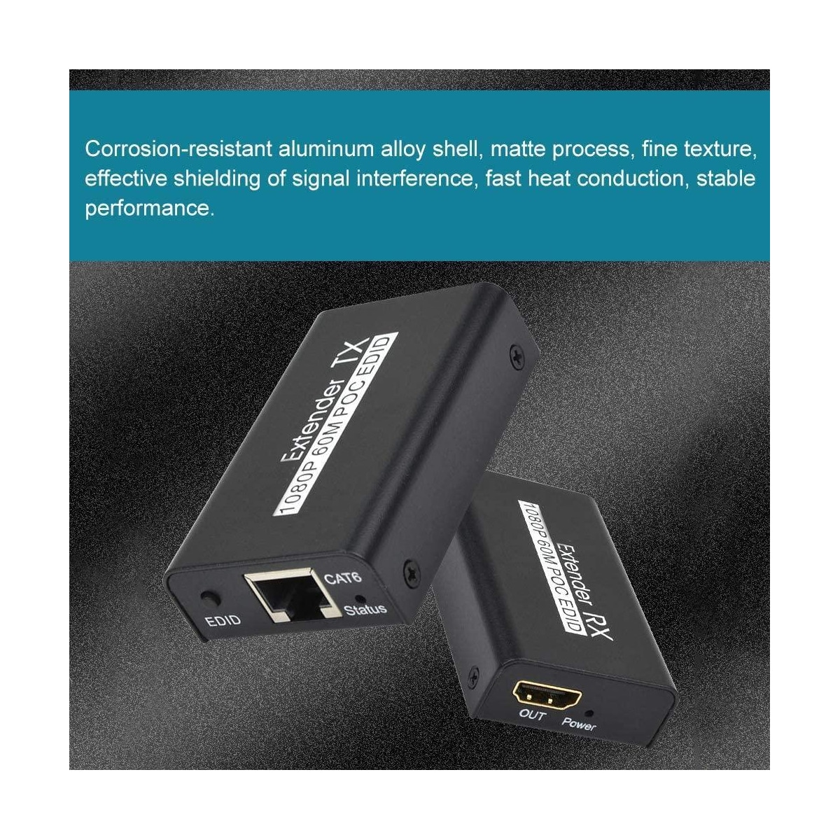 NÖRDIC HDMI CAT6 Extension 60m 1080p 60Hz HD Edid Funksjon HDMI Extension Plug & Play