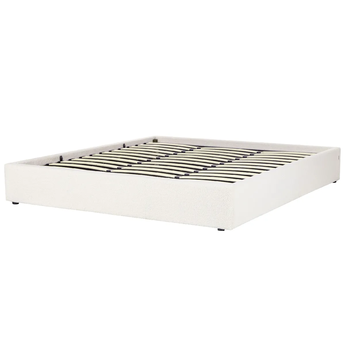 Beliani Lit DINAN Bouclé Blanc