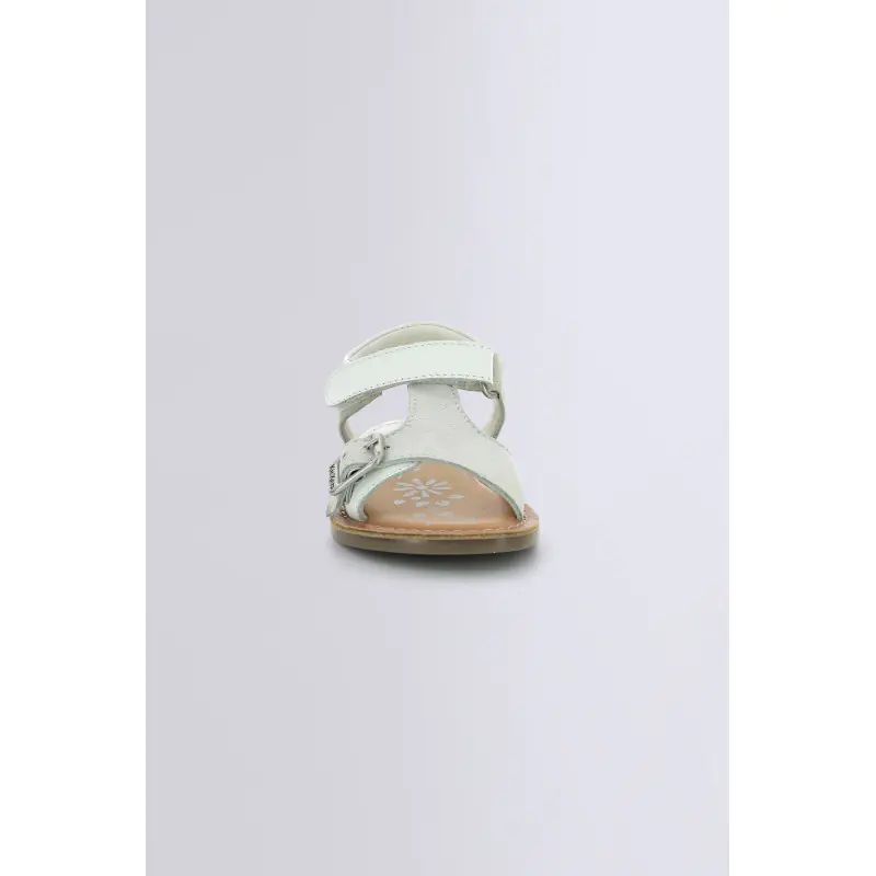 DIAZZ BLANC ARGENT METALLISE SANDALES Cuir Fille