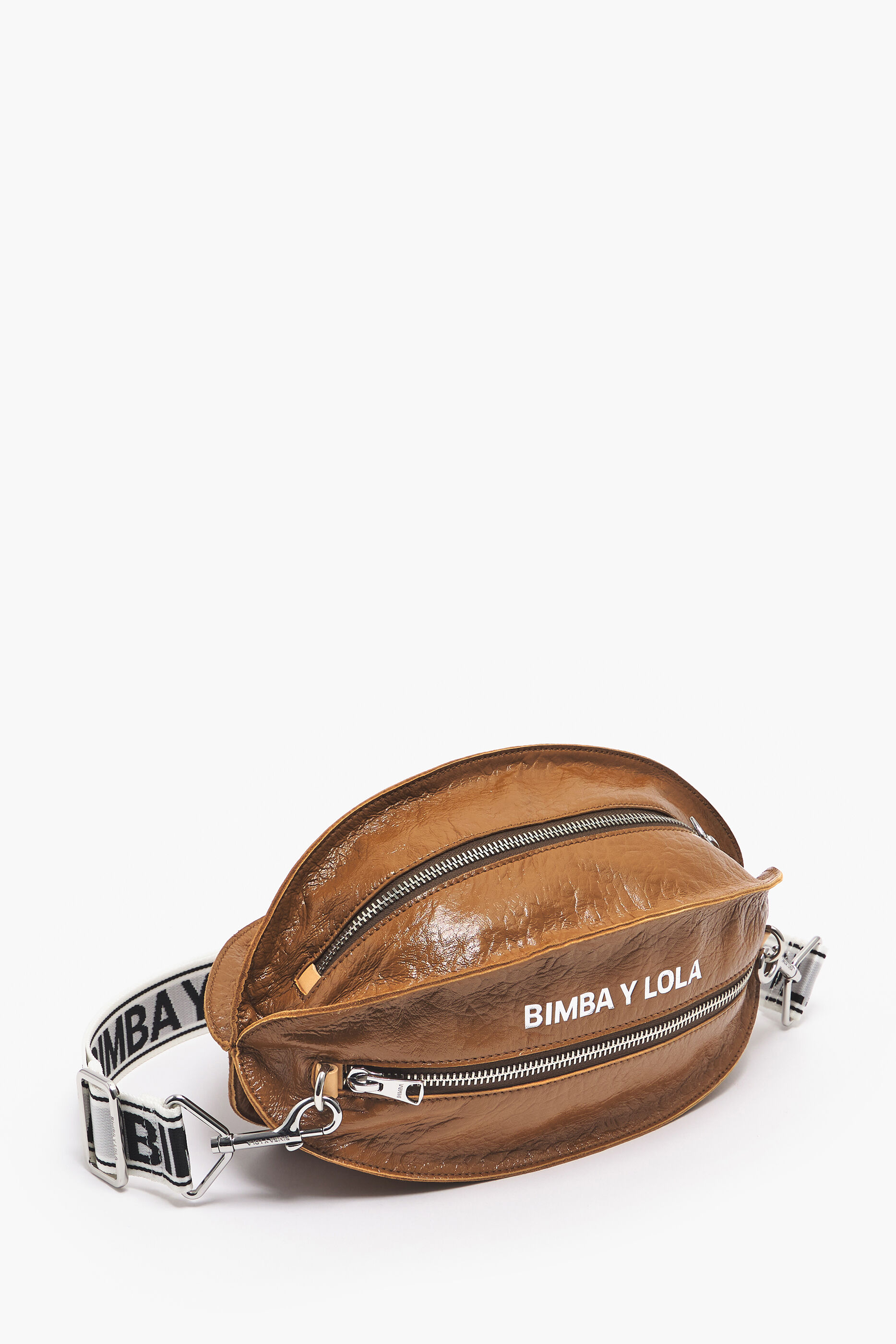 Bolsa grande de couro marrom para bolas