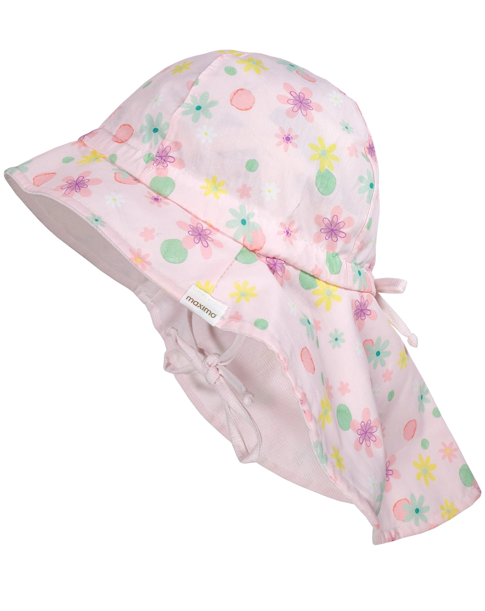 Sommerhut BLÜTEN mit Nackenschutz in rosa