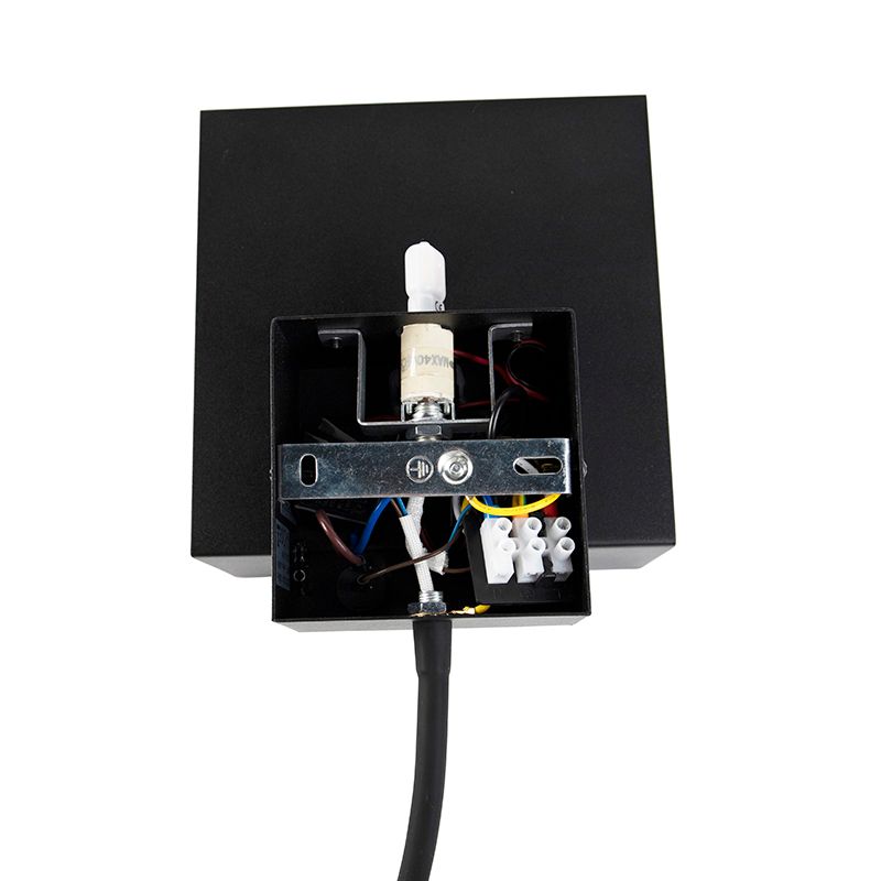 Moderne wandlamp zwart met USB en flexarm - Flero