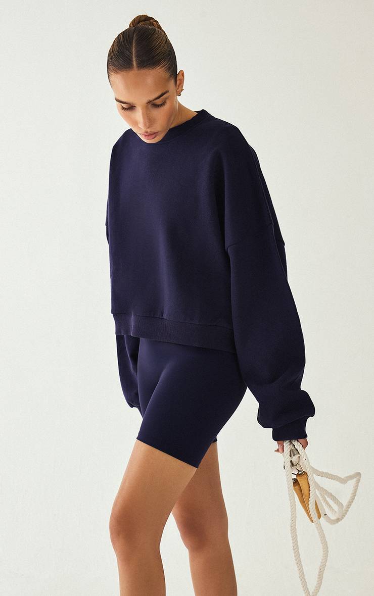 Bleu Marine Short De Sport Taille Haute Ultimate Sculpt