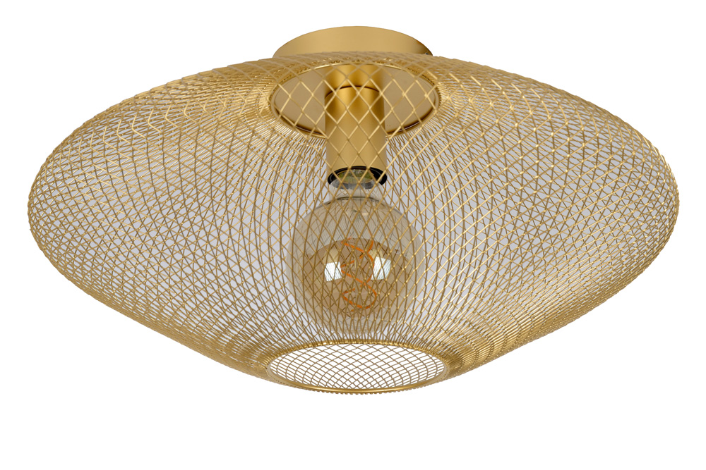 Lucide Mesh plafondlamp 45cm 1x E27 goud mat