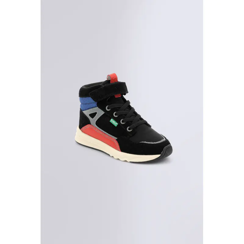 KIKAFAR NOIR ROUGE BLEU SNEAKERS HAUTES Cuir  Garçon