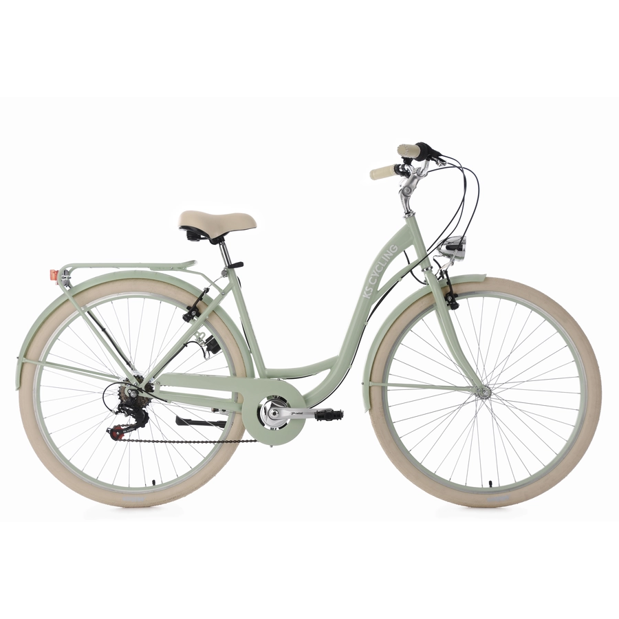 KS Cycling Damenfahrrad Cityrad 6-Gänge Balloon 28 Zoll Grün