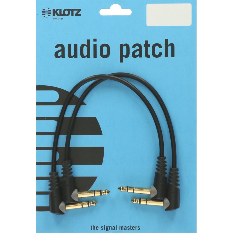 Klotz AB-JJA0060 2x patchkabel stereo 6.35 mm haaks 30 centimeter