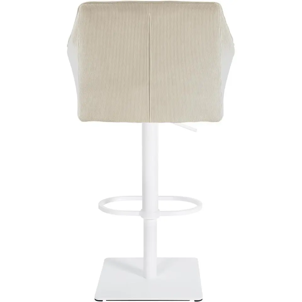 CLP Barkruk Damaso wit Frame - Ribstof - creme