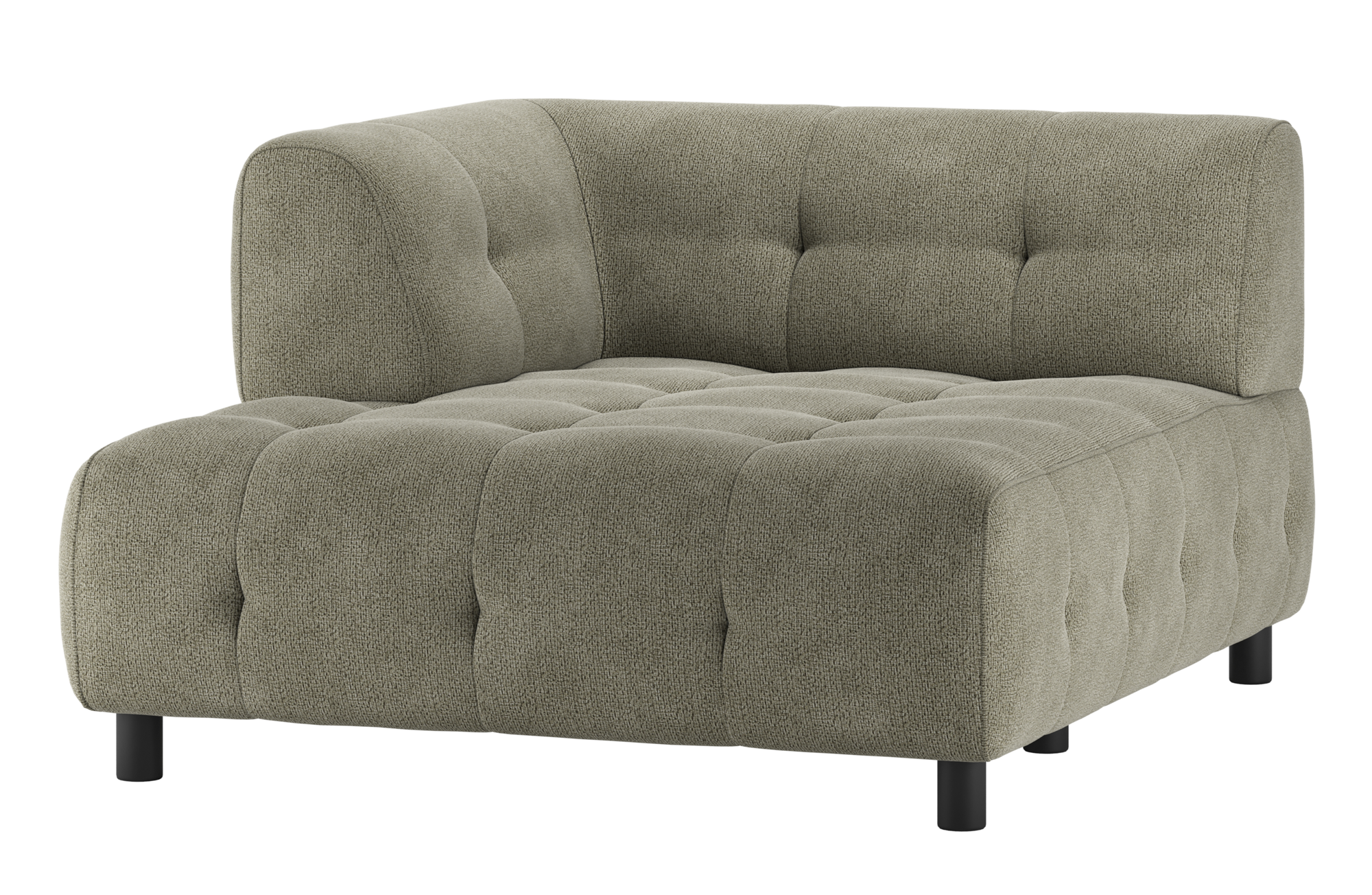 WOOOD 1,5-zits chaise longue met arm links Louis - Chenille Louis 1,5-zits chaise longue met arm links Chenille - Leaf