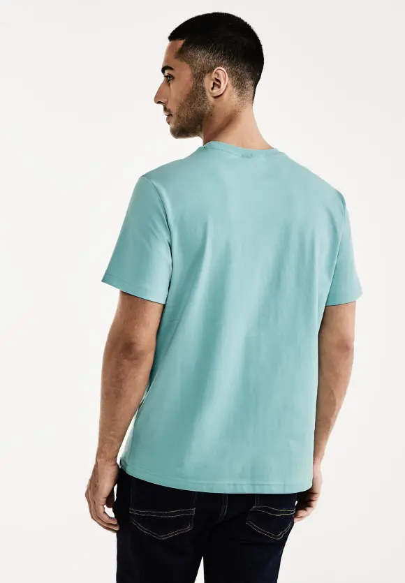 Basic T-Shirt in Unifarbe - aurora turquoise