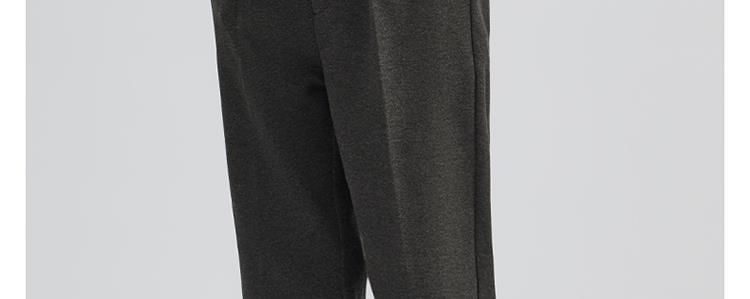 Nightbell - Mid Rise Plain Cropped Straight Leg Dress Pants