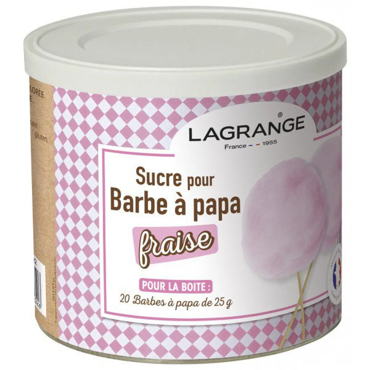 LAGRANGE Sucre pour barbe à papa Fraise