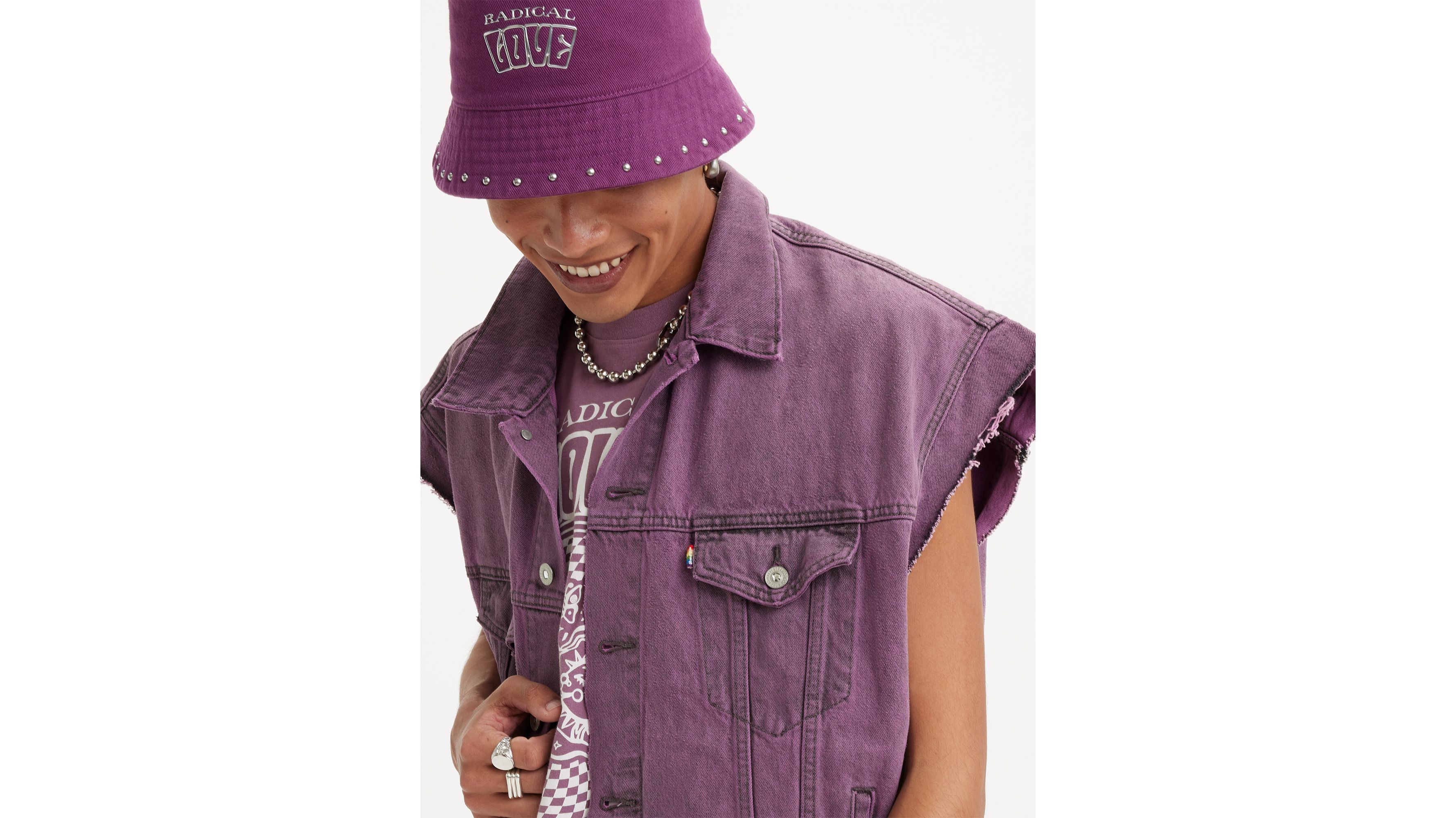 Trucker sans manches Liberation - Purple Worn In - Violet