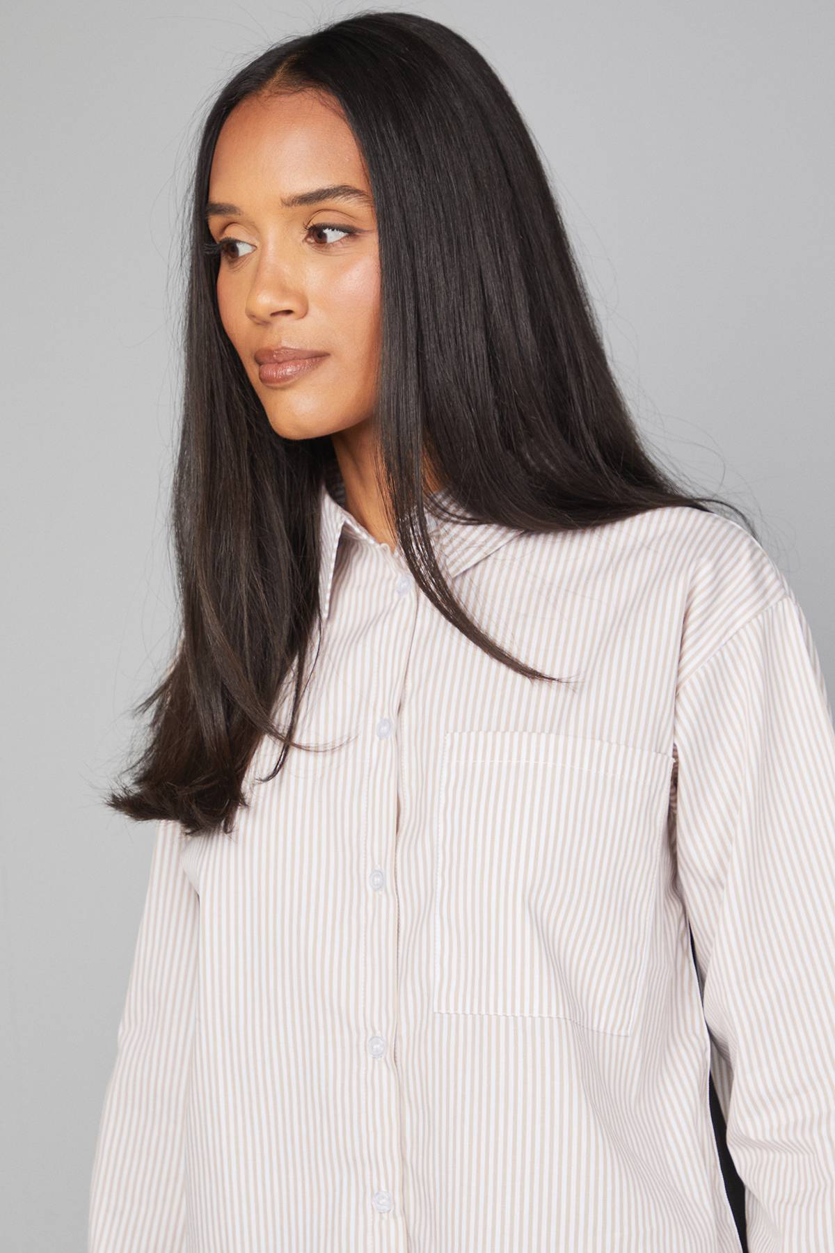 Wallis Chemise à Bandes Latérales avec Poche Rayée