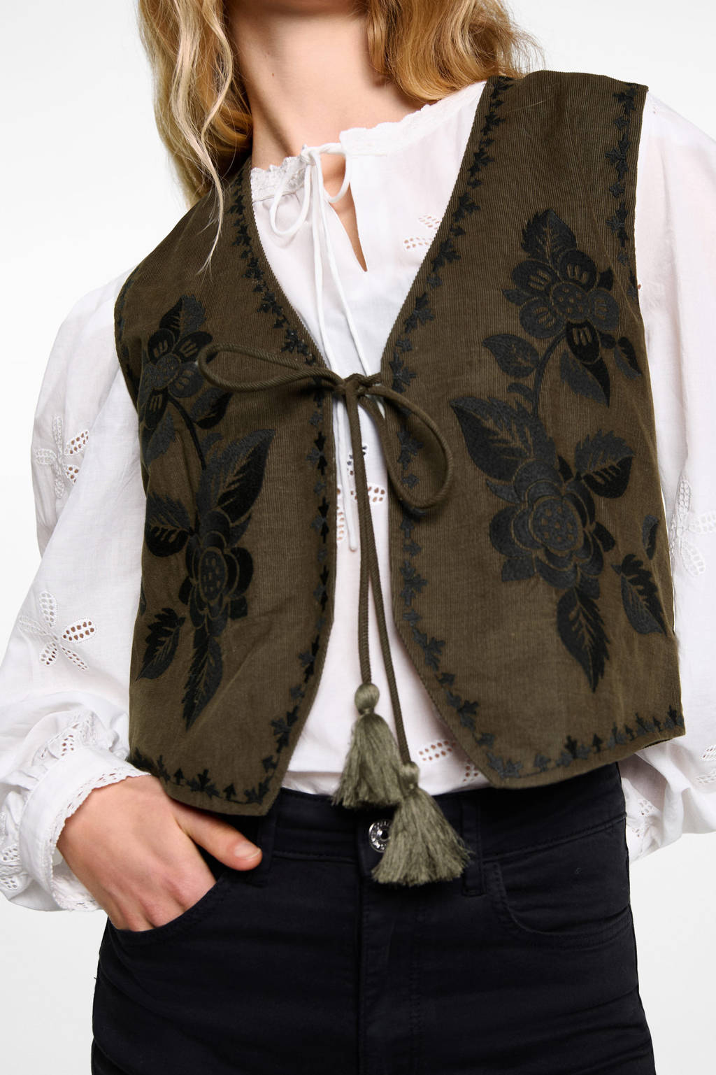 MANGO TEEN gilet groen