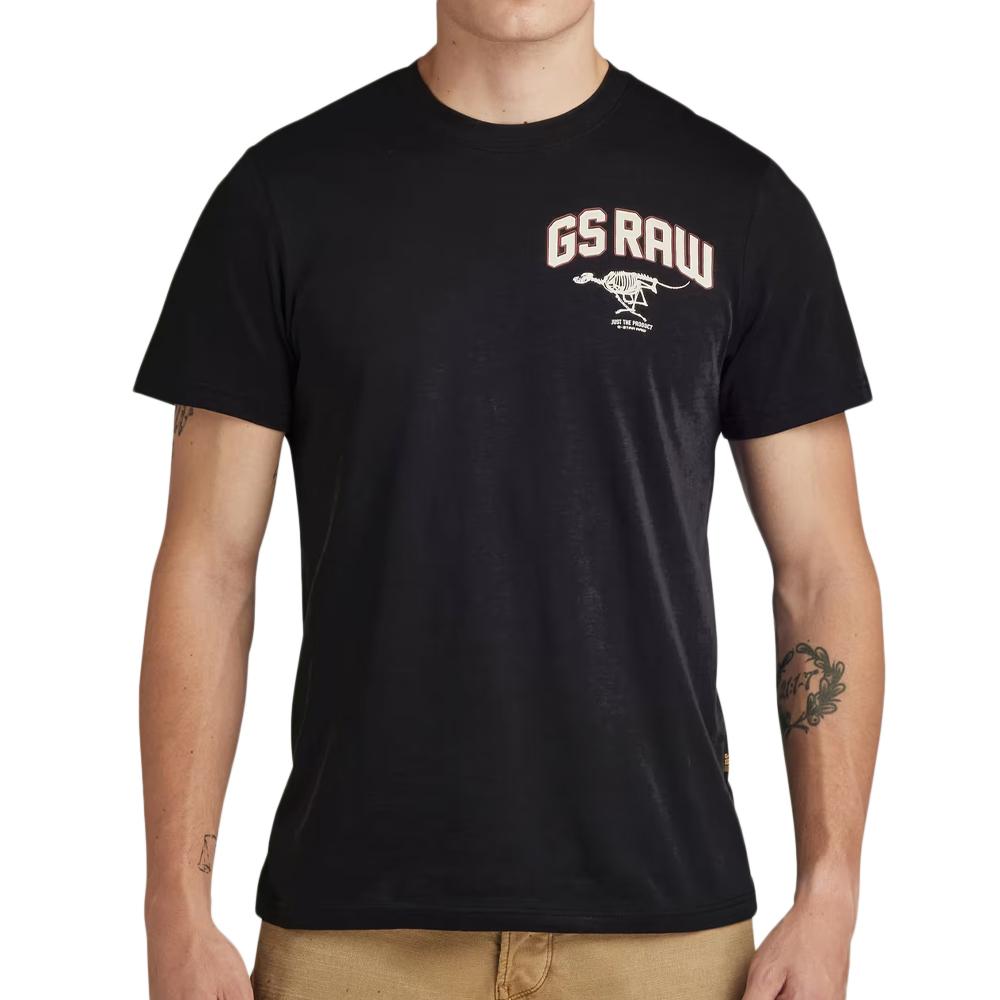 T-shirt Noir Homme G-Star Raw Skeleton Dog Chest