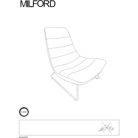 Milford loungestol - cognacfarvet