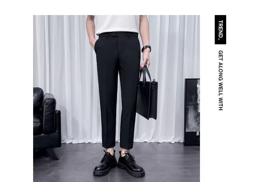 Oakjam - Hoge taille effen rechte broek